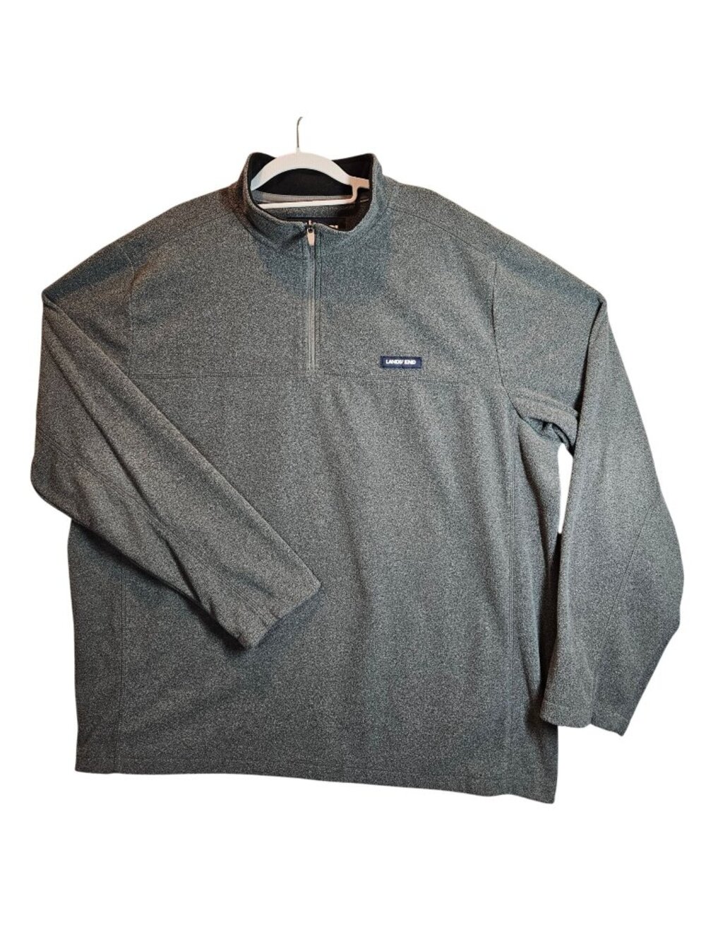 Lands End Mens 1/4 Zip Fleece Pullover Sweater Gray Size XL gorpcore outdoor